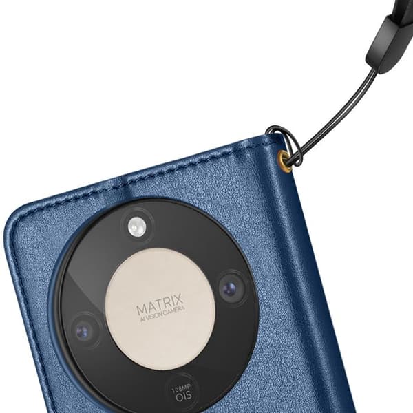 Folio Plånboksfodral för Honor Magic 8 Lite med Rem och Kortfack Mörkblå