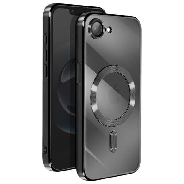 Skyddande silikonfodral för iPhone 16e med kamera.