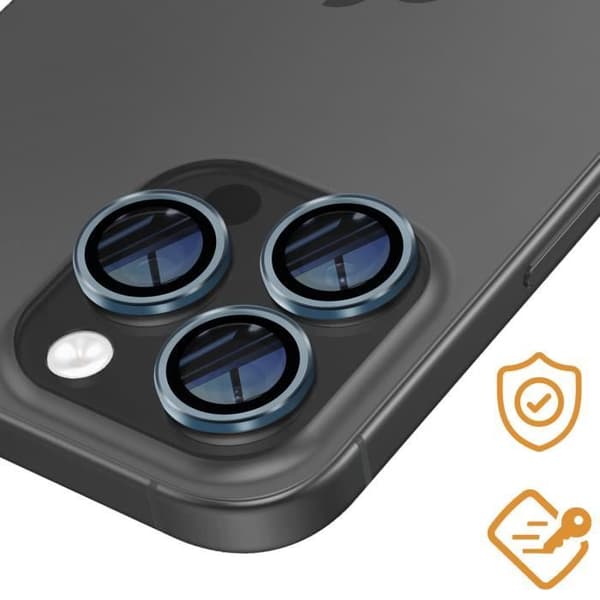Härdat Glas Kamera för iPhone 16 Pro Max Hårdhet 9H Represistent Blå