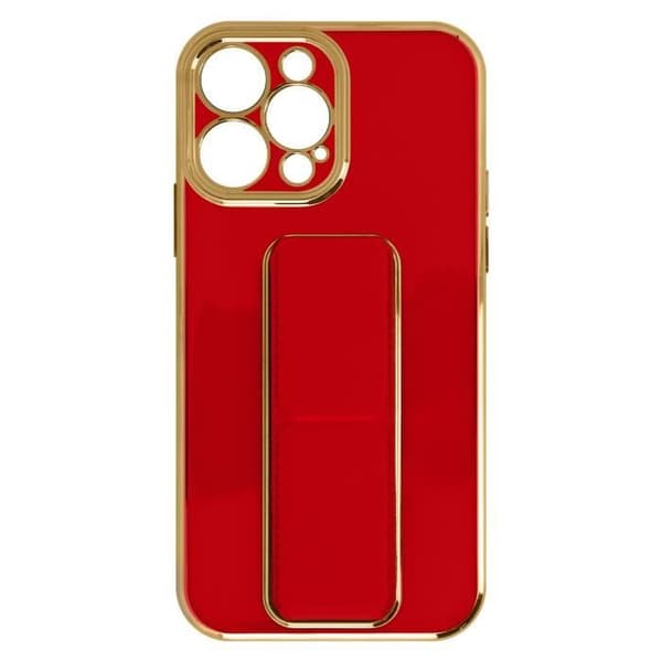 Coque - iPhone - 13 Pro Max - Silikon flashy - Fällbar ställning - Röd magnetsystem