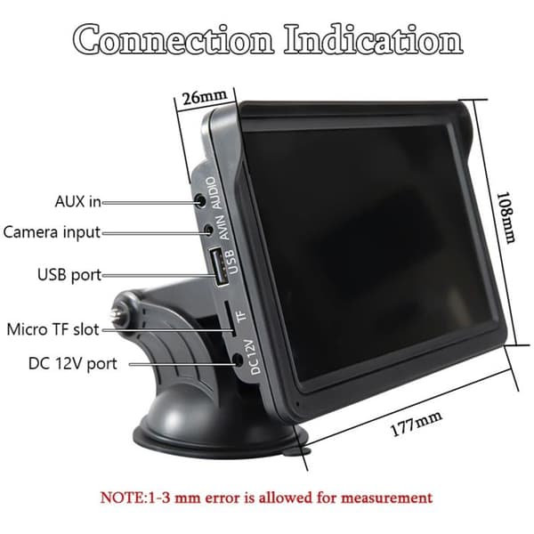 7" Pekskärm - AVIZAR - Carplay/Android Auto - Bluetooth 5.0 - Backkamera - Double-Din