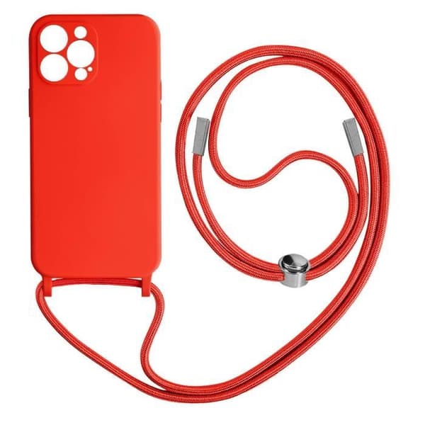 Coque iPhone 13 Pro Max - AVIZAR - Semi-rigid - Justerbart snöre 80cm - Röd