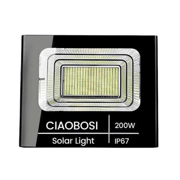 LED-solprojektor - AVIZAR - 200W - Separat solpanel - Litiumbatteri - Fjärrkontroll
