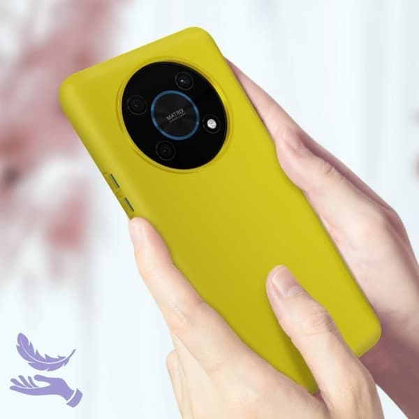 Skyddsskal - AVIZAR - Honor Magic 4 Lite - Gul - Halvstyv silikon - Soft-touch