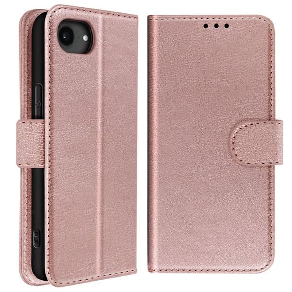 Plånboksfodral för iPhone 17:e serien Chesterfield Prägling Ställfunktion Rosa