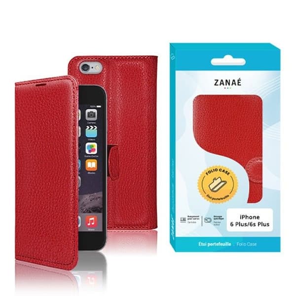 Plånboksfodral - ZANAÉ - iPhone 6 Plus / 6s Plus - Röd - Elegant skydd - Kortfack