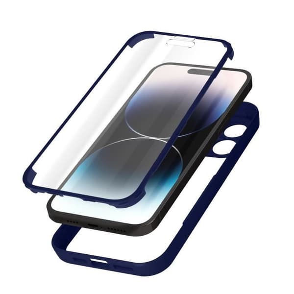 Fodral för iPhone 14 Pro Max Baksida Plexiglas och Front Polymer Outline blå