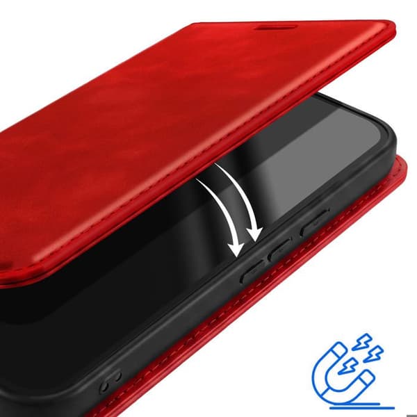 Plånboksfodral för Google Pixel 11 / 11 Pro Mocka Effekt med Stöd Röd