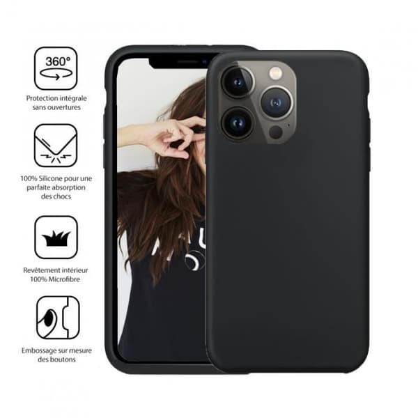 Fodral till Apple iPhone 13 Pro Max Premium Silikon Microfiber Jaym Svart