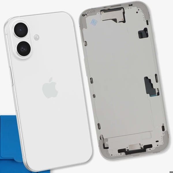 Centralt chassi för iPhone 16, exakt och säker passform, vit