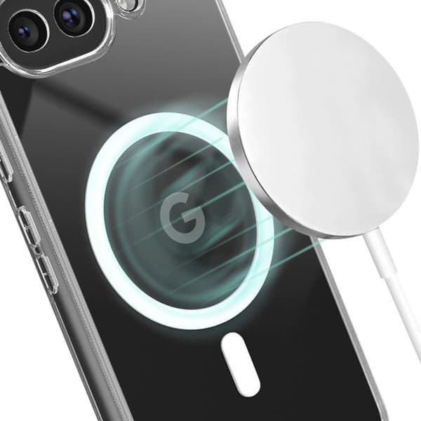Coque MagSafe - Google - Pixel 9a - Stötabsorberande - Förstärkta hörn - Transparent