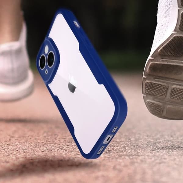 Skyddsskal - AVIZAR - iPhone 14 Plus - Stötskydd - Plexiglas - Blå polymer