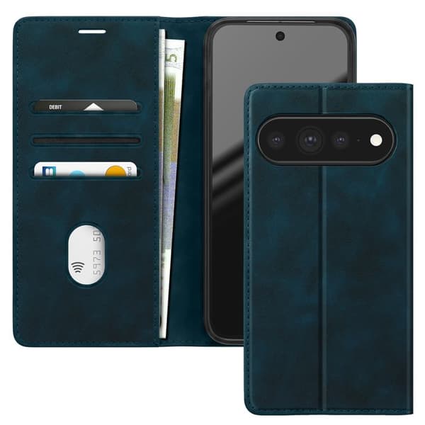 Plånboksfodral för Google Pixel 11 Pro XL Mocka Effekt med Stöd Blå Natt