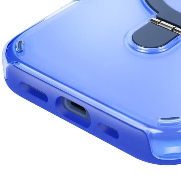 Coque MagSafe för iPhone 16 Plus Stöttålig med Fällbart Stöd Blå