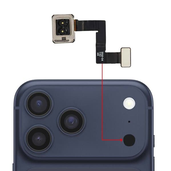 Ersättnings LiDAR-sensorplatta för iPhone 17 Pro Max Svart