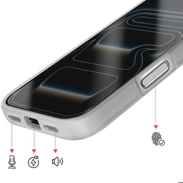 MagSafe-skal för iPhone 17 Pro Max, skydd i två material, hård baksida, grå