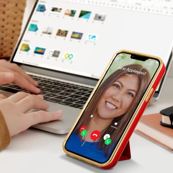 Coque - iPhone - 13 Pro Max - Silikon flashy - Fällbar ställning - Röd magnetsystem