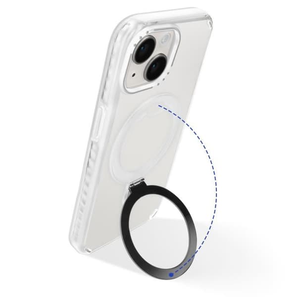 Coque MagSafe för iPhone 14 och 13 Stötsäker med Fällbart Stöd Vit
