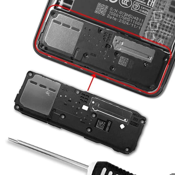 Ersättningshögtalare för Redmi Note 14 5G / Poco M7 Pro Svart
