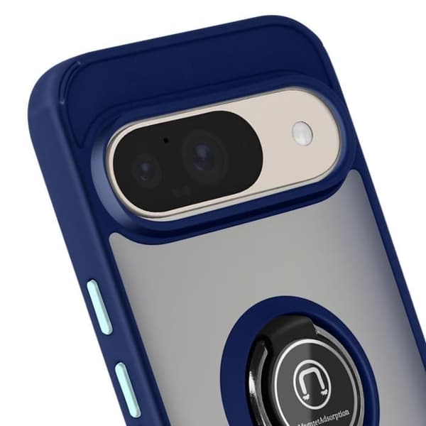Coque för Google Pixel 9 och Pixel 9 Pro med Videostöd RIng Blå Natt