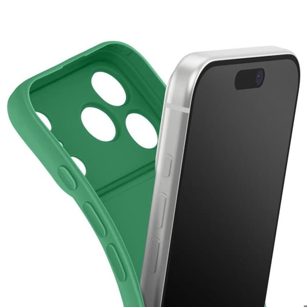 Siliconfodral för iPhone 17 Pro Max med förstärkt kamerablock grön