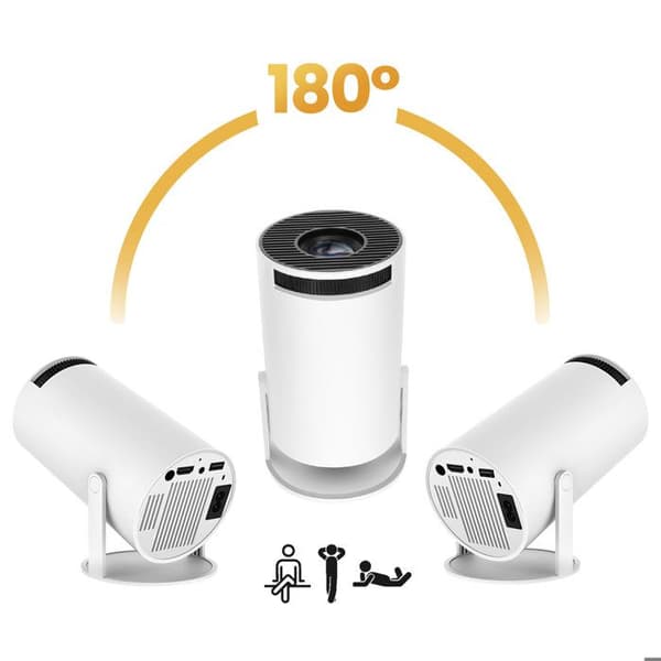 Projektor - AVIZAR - Android 11 - WiFi - Bluetooth - 720p HD - 180° Rotera