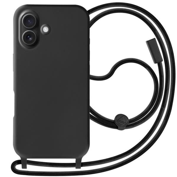 Coque Cordon - Corda - iPhone 16 - Svart - Semi-rigid - Soft touch