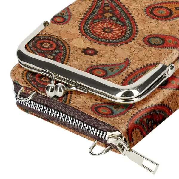 Sock Case - AVIZAR - Double Pocket - Cork - Paisley Pattern - Eco-friendly