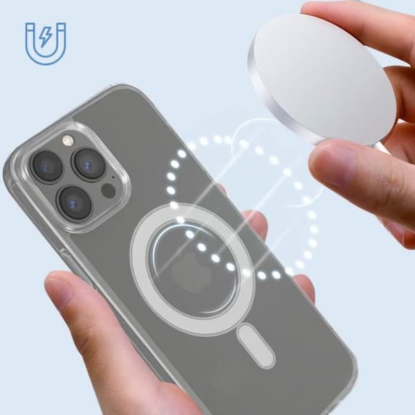 Coque - AVIZAR - iPhone 13 Pro - Antichock - Magsafe - Transparent Vit