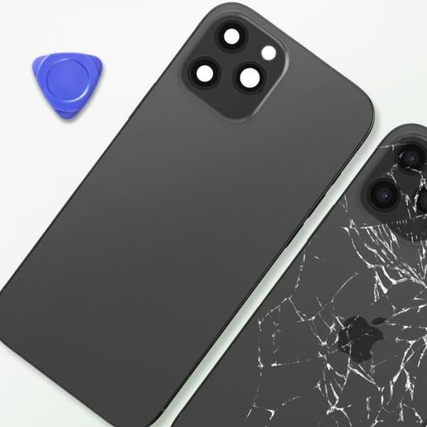 Chassi iPhone 12 Pro Max - Ersättning - Baksida - Mörkgrå - Kvalitetsmaterial - Hållbar