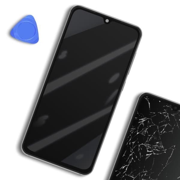 LCD-skärm - Xiaomi - Mi 9 Lite - Vit - Förmonterad på chassi - Smartphone utbyte