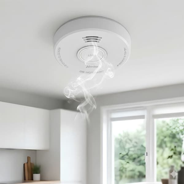 Röksensor 85dB med 5 års batteri Certifierad EN14604 Alecto Vit