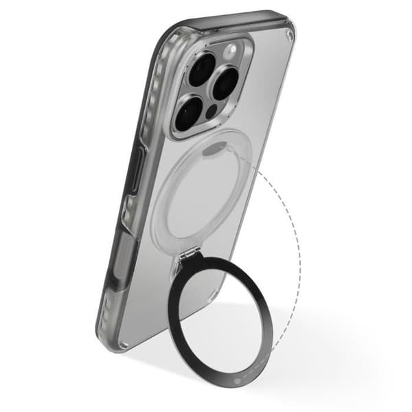 Coque MagSafe för iPhone 16 Pro Max Stötsäker med Fällbart Stöd Svart