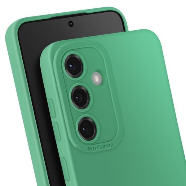 Silicone Soft Case for Samsung Galaxy S25 Protected Camera Block Green