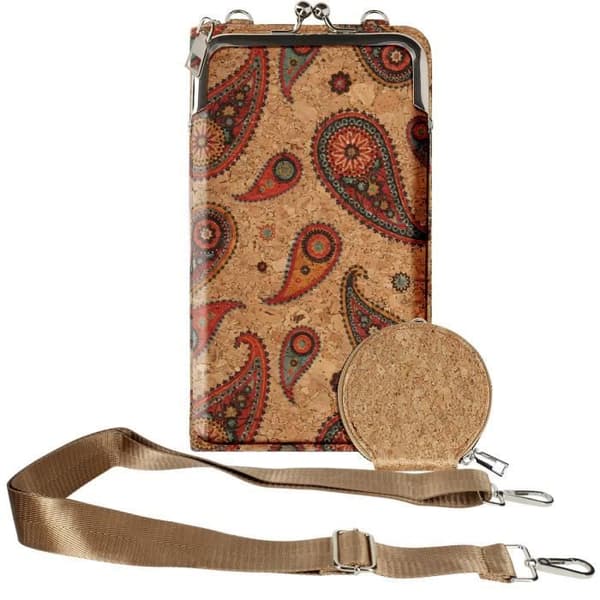 Sock Case - AVIZAR - Double Pocket - Cork - Paisley Pattern - Eco-friendly