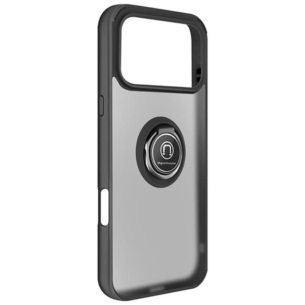 Coque för iPhone 17 Pro med Ringstöd och Magnetfäste Svart