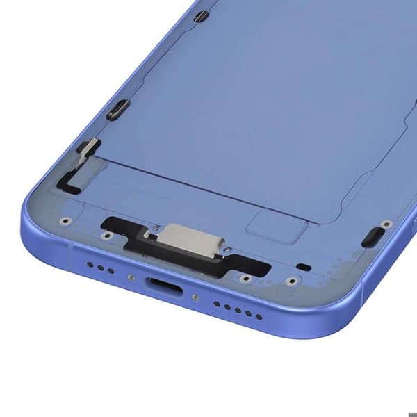 Centralt chassi för iPhone 16, exakt och säker passform, blå