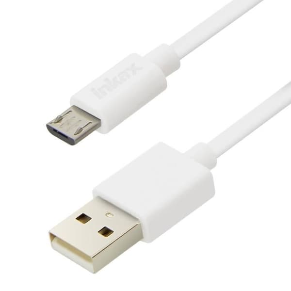 Laddare - Inkax - 1A - Micro USB-kabel - Vit - 1m
