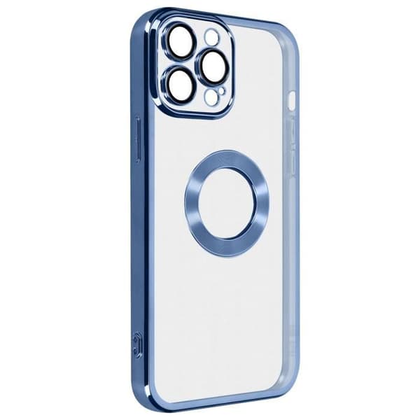 Coque - AVIZAR - iPhone 14 Pro - Silikon - Transparent - Blå kant