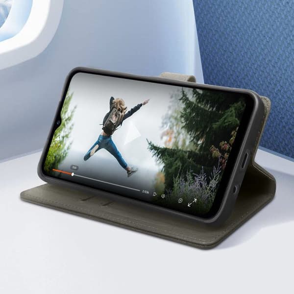 Fodral för iPhone XR Plånbok och Videostöd Grå