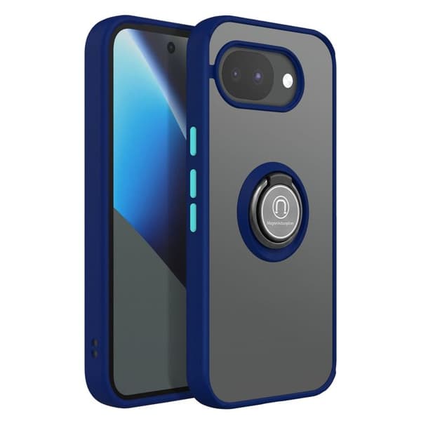 Ringfodral för Google Pixel 10a Förstärkt Skydd med Magnetring Blå