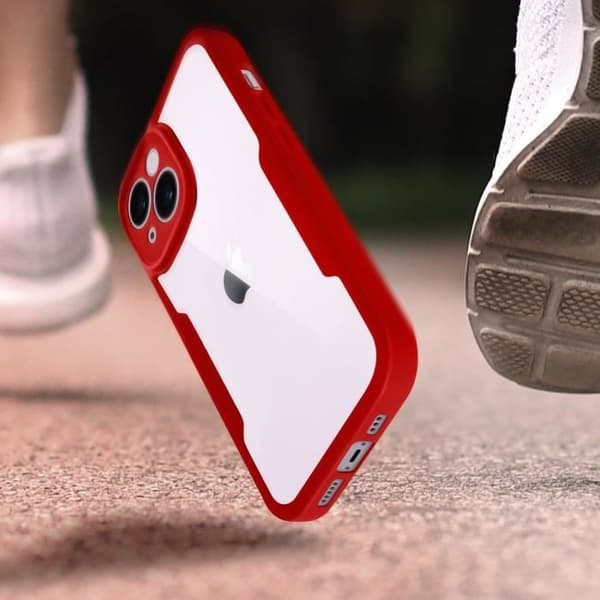 Skyddskal - AVIZAR - iPhone 14 Plus - Stötsäker - Plexiglas - Röd polymer