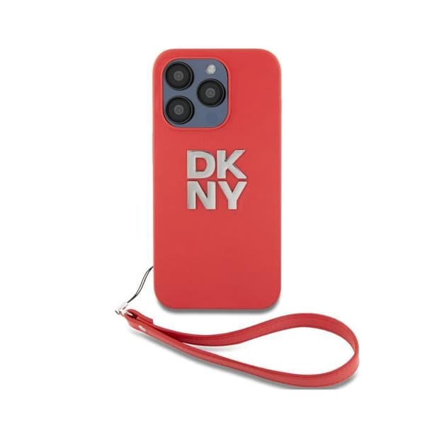 Coque - iPhone 14 Pro - Röd - Handledsrem - Metalliserad Logotyp