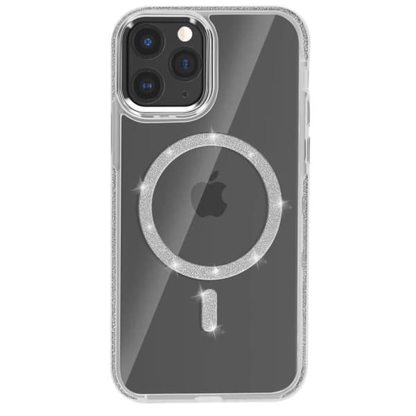 Coque MagSafe för iPhone 11 Pro Silikon Glittrande Silver