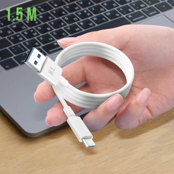 Micro-USB-kabel - AVIZAR - 1,5 m - Snabb laddning - Dataöverföring - Vit