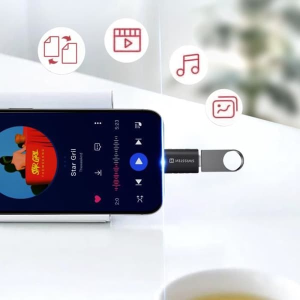 Apple Lightning till USB-C-adapter - Swissten - Dataöverföring och laddning