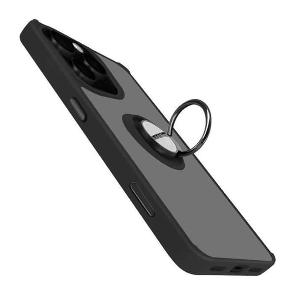 Coque - AVIZAR - iPhone 16 Pro Max - Stötsäker - Metallring - Svart