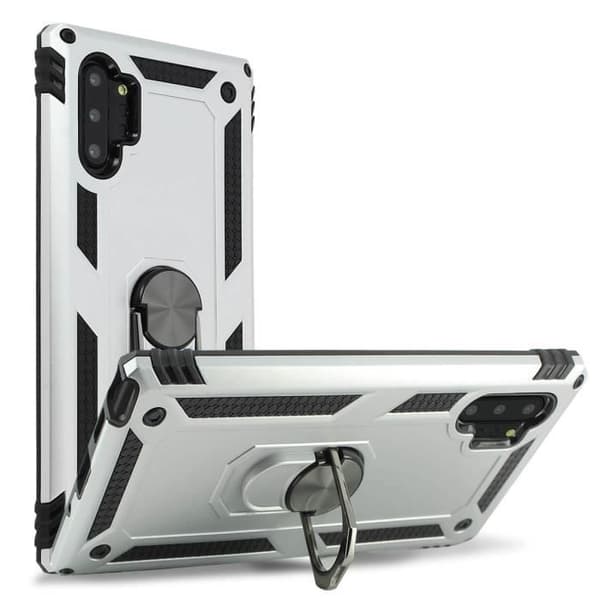 Coque - Samsung - Galaxy Note 10 Plus - Hård och Mjuk - Stöd Ring för Video - Grå