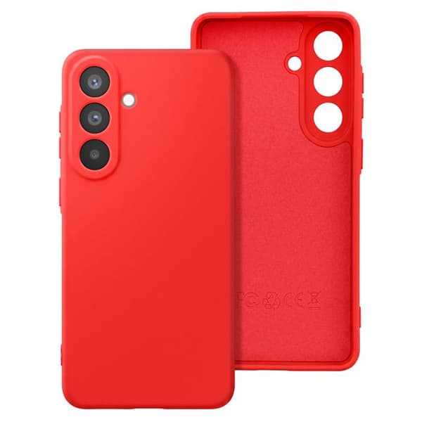 Silicone Soft-Touch-fodral för Galaxy A57 med röd mikrofiberfoder