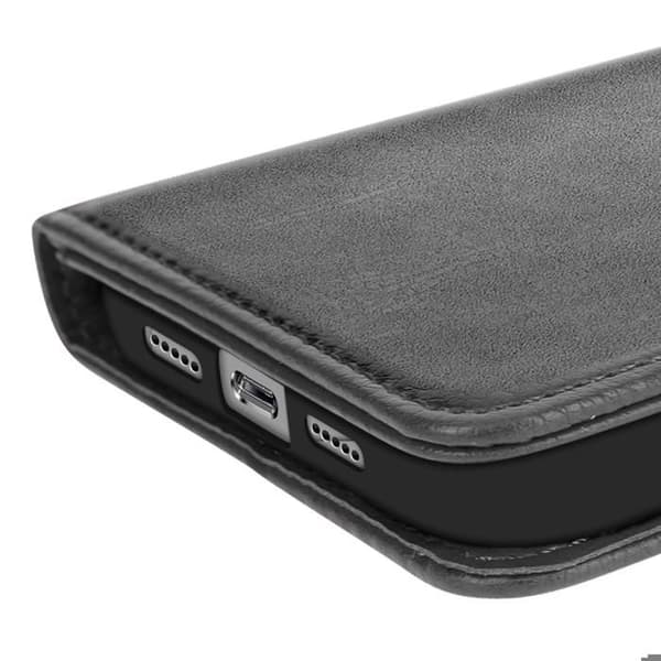 Plånboksfodral - AVIZAR - iPhone 17 Pro - Grå konstläder - Stödfunktion - Kortfack
